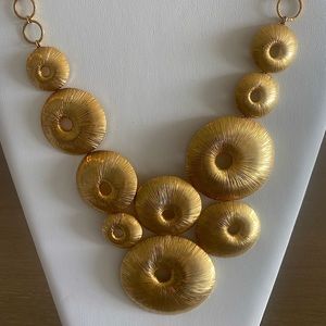 24k gold plated bronze necklace with unique design.